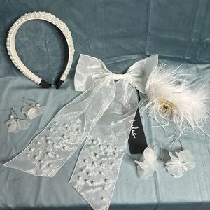Bridal Hair and Earrings Pearl Accessories Bundle